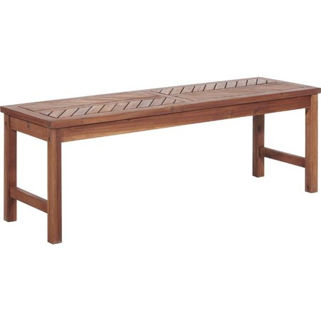 WALKER EDISON FURNITURE 53 in. Modern Patio Dining Bench; Brown OWB53VINBR